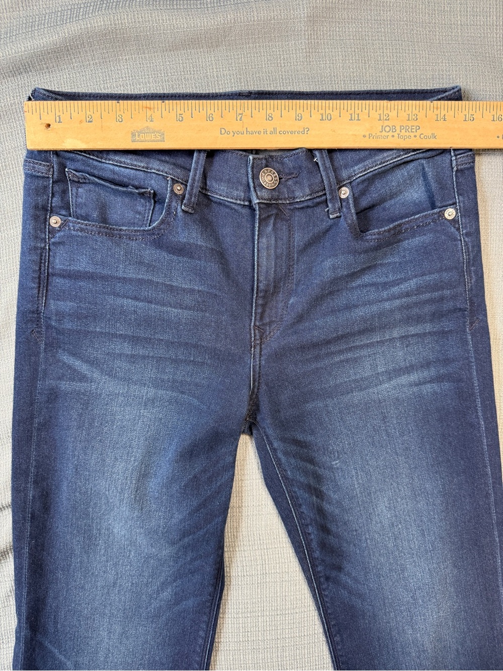 Express Super Soft Stretch+ Bell Flare Dark Wash Blue Women's Jeans - Picture 5 of 10